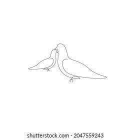 Birds dove silhouette on white background vector illustration