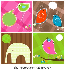 birds, elephant and bubbles speech