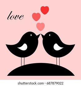 birds fall in love. vector illustration