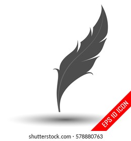 Bird's feather icon. Vector illustration.