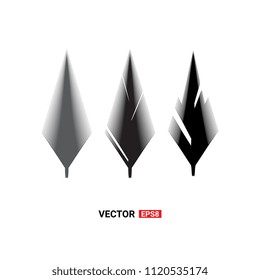 Birds feathers vector icon collection. Simple plume illustration or logo isolated on white background