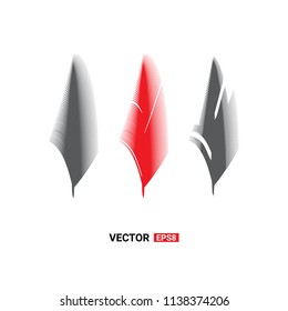 Birds feathers vector icon collection. Simple plume illustration or logo isolated on white background