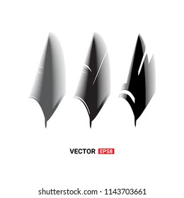 Birds feathers vector icon collection. Simple plume illustration or logo isolated on white background