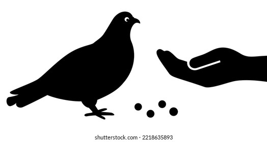 Birds feeding vector icon isolated on white background