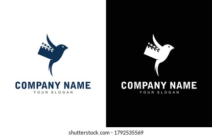 Birds with Film Equipment. Good logo design for Movie Maker
