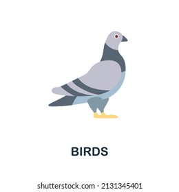 Birds flat icon. Colored element sign from nature collection. Flat Birds icon sign for web design, infographics and more.