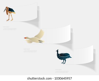 Birds. Flat sticker with shadow on white background. Vector illustration