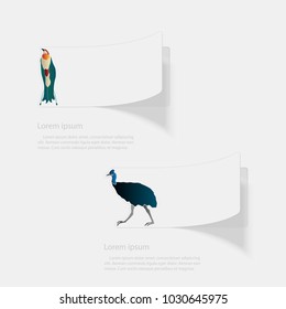Birds. Flat sticker with shadow on white background. Vector illustration