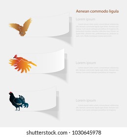 Birds. Flat sticker with shadow on white background. Vector illustration