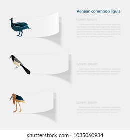 Birds. Flat sticker with shadow on white background. Vector illustration