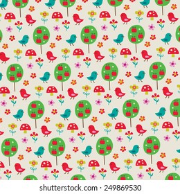 birds and flower pattern