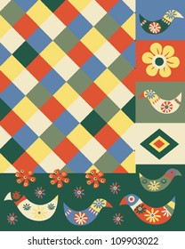 birds and flowers