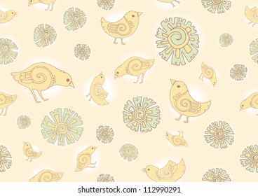 birds and flowers