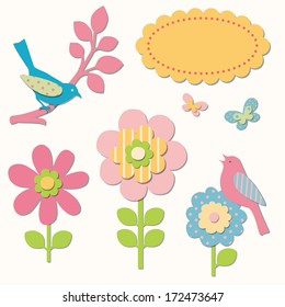 Birds and flowers