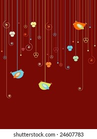 Birds and flowers