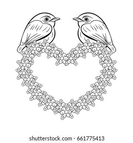 birds and flowers