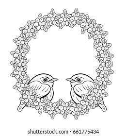 birds and flowers