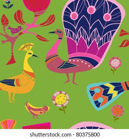 birds and flowers