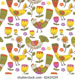 birds and flowers