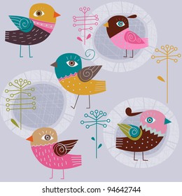 birds and flowers