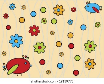 Birds and flowers design