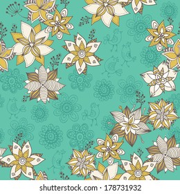 Birds & Flowers seamless pattern