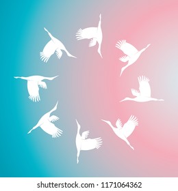 birds fly in the sky