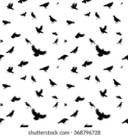 Birds Flying in Air. Seamless Pattern. Vector Illustration. EPS10