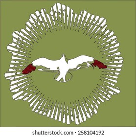 Birds flying illustration with frame vector print Pattern. For Kids and young wear