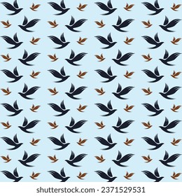 Birds Flying seamless repeating pattern vector illustration background