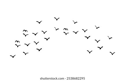 Birds Are Flying Silhouette Design. 