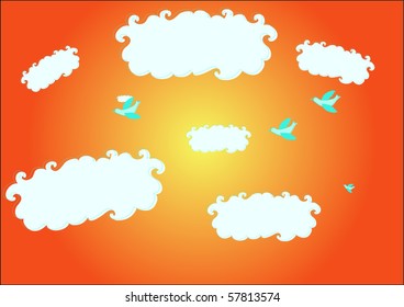 Birds flying in sky