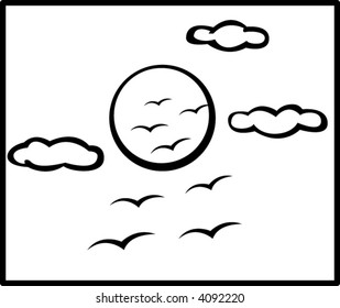 pájaros volando al sol