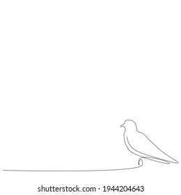 Birds flying vector one line drawing isolated on the white background. Logo or icon modern bird concept. Vector illustration
