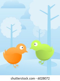 Birds in the forest