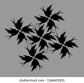 birds in the form of a pattern