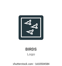Birds glyph icon vector on white background. Flat vector birds icon symbol sign from modern logo collection for mobile concept and web apps design.