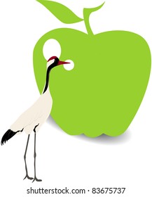 bird's an green apple