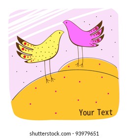 birds greeting card. vector