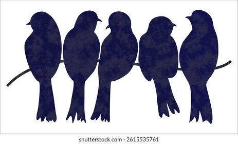 Birds group art illustrations design printable decoration wallpapers design 
