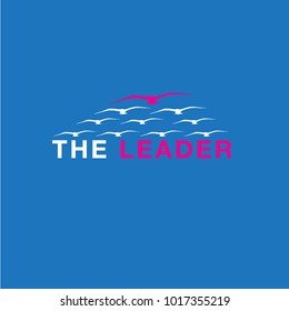Birds in group leadership concept, Vector.