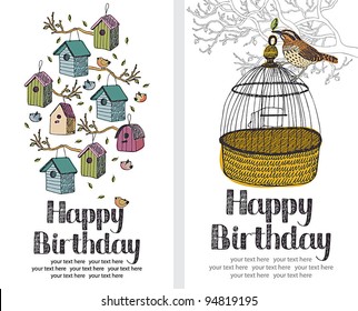 Birds Happy Birthday card