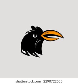 bird's head logo with black base color.