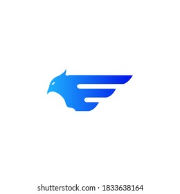 bird's head and wings that make up the letter E for your business logo