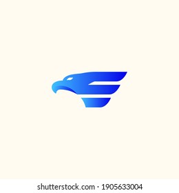 bird's head and wings that make up the letter E for your business logo