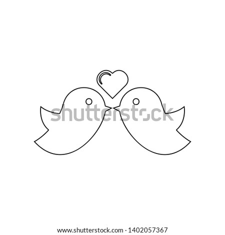 birds and heart icon. Element of Love for mobile concept and web apps icon. Outline, thin line icon for website design and development, app development