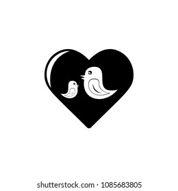 birds in the heart icon. Element of mother day for mobile concept and web apps. Isolated birds in the heart icon can be used for web and mobile. Premium icon on white background