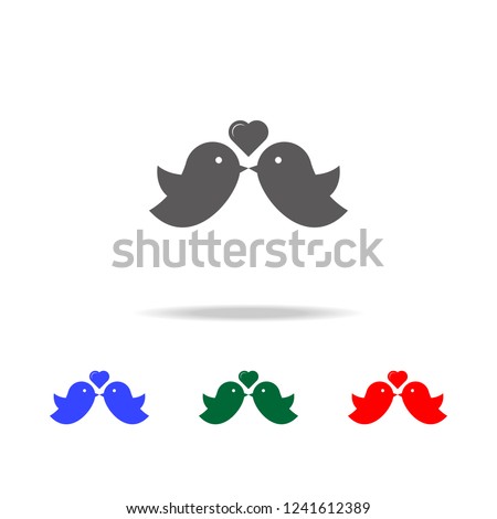 birds and heart icon. Elements of love in multi colored icons. Premium quality graphic design icon. Simple icon for websites, web design, mobile app, info graphics