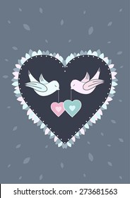 birds with hearts