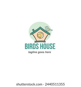 Birds House Logo, Animal Store Logo, Tierschutz Vektor-Symbol, Zoo Vektor-Design 